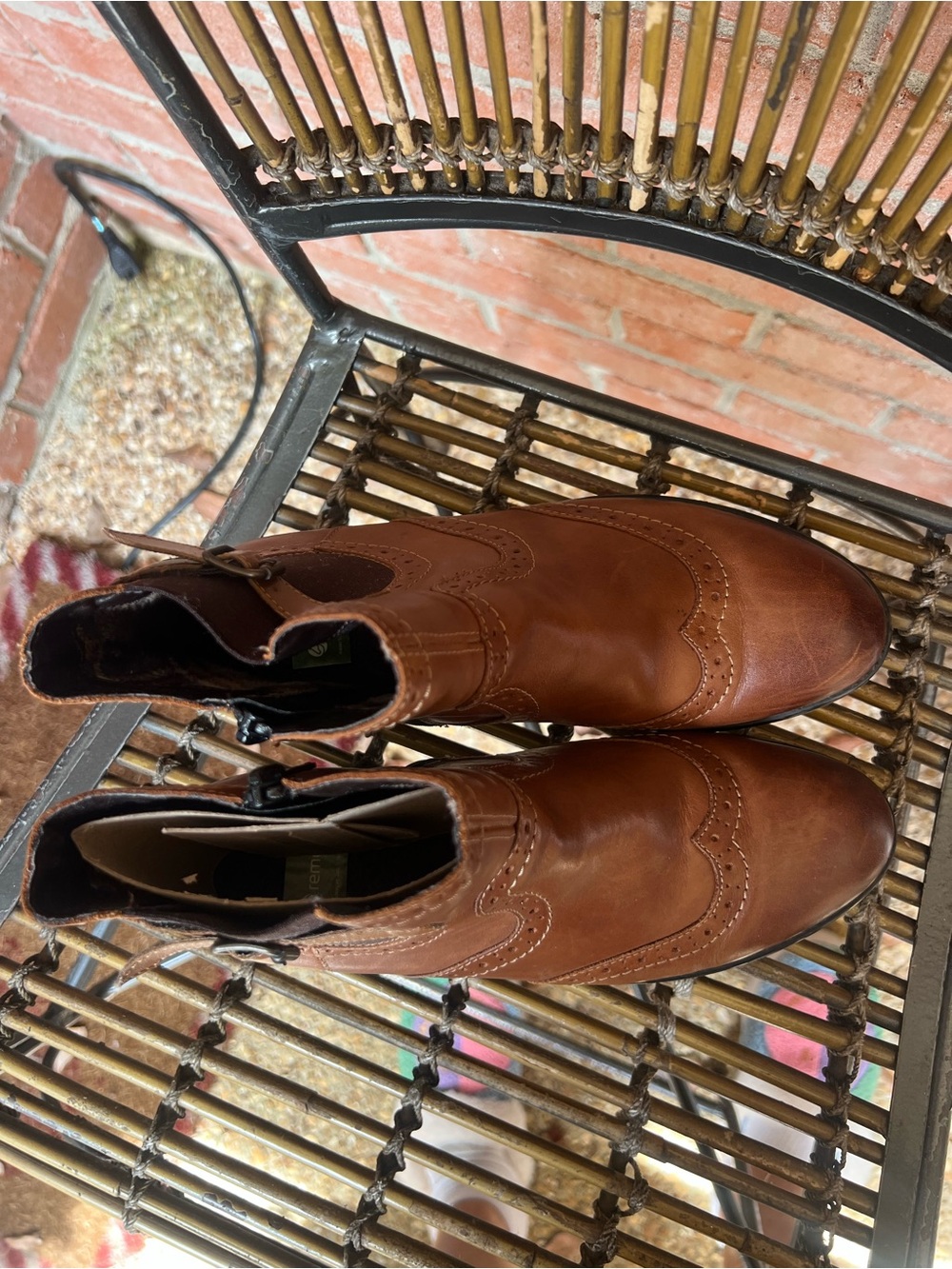 Remonte Brown Leather Brogue Chelsea Ankle Boots EU 38 US Size 8 (snug 8) - Picture 12 of 12